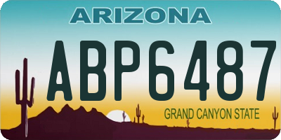 AZ license plate ABP6487