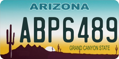 AZ license plate ABP6489