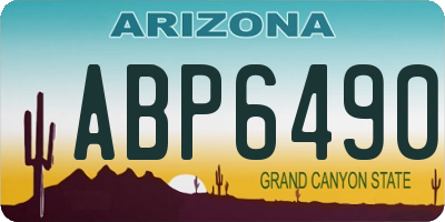 AZ license plate ABP6490