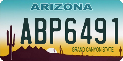 AZ license plate ABP6491
