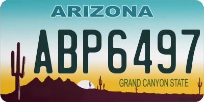 AZ license plate ABP6497