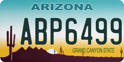 AZ license plate ABP6499