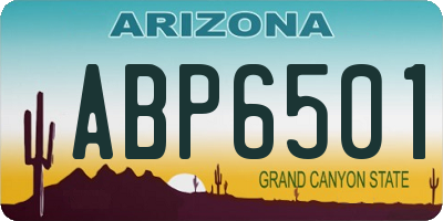AZ license plate ABP6501