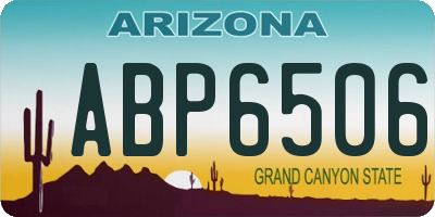 AZ license plate ABP6506