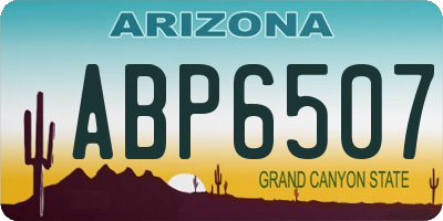AZ license plate ABP6507