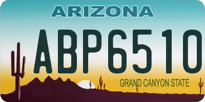 AZ license plate ABP6510