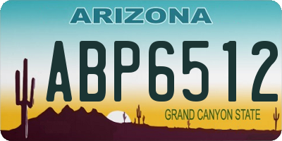 AZ license plate ABP6512