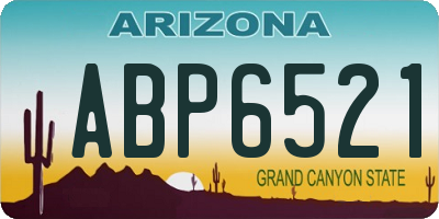 AZ license plate ABP6521