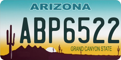 AZ license plate ABP6522