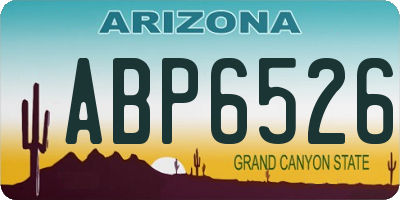 AZ license plate ABP6526