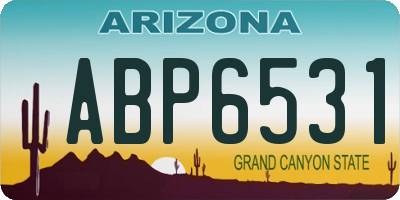AZ license plate ABP6531