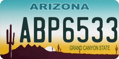 AZ license plate ABP6533
