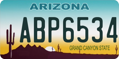 AZ license plate ABP6534