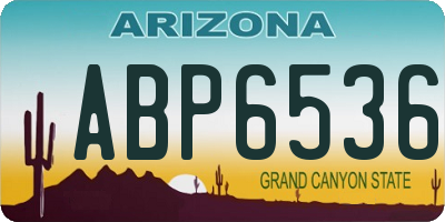 AZ license plate ABP6536