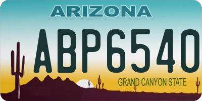 AZ license plate ABP6540