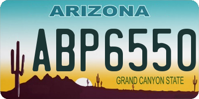 AZ license plate ABP6550