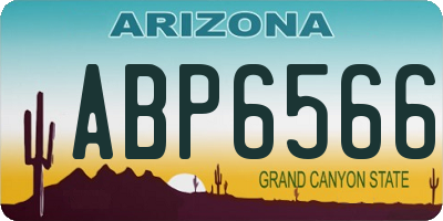 AZ license plate ABP6566