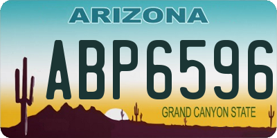 AZ license plate ABP6596