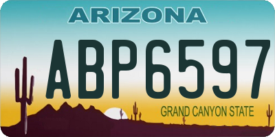 AZ license plate ABP6597