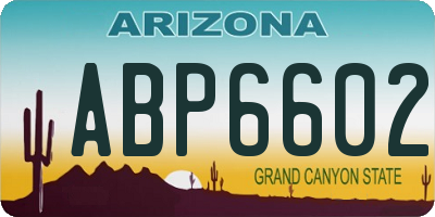 AZ license plate ABP6602
