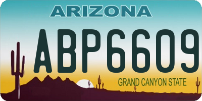AZ license plate ABP6609