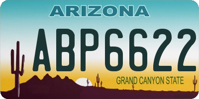AZ license plate ABP6622