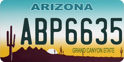AZ license plate ABP6635