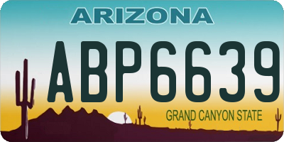 AZ license plate ABP6639