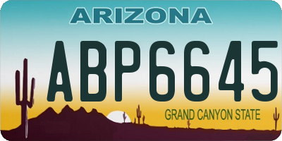 AZ license plate ABP6645