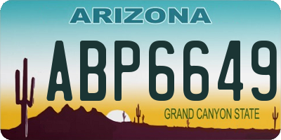 AZ license plate ABP6649