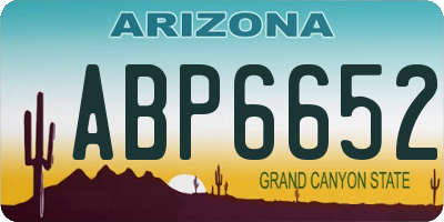 AZ license plate ABP6652