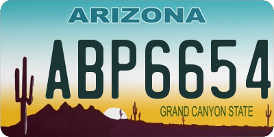 AZ license plate ABP6654