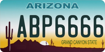 AZ license plate ABP6666