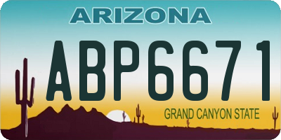 AZ license plate ABP6671