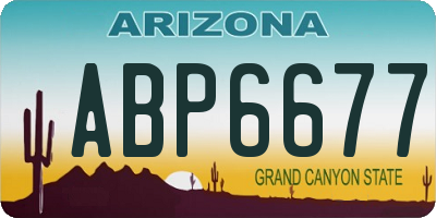 AZ license plate ABP6677