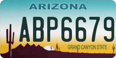 AZ license plate ABP6679