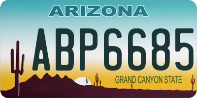 AZ license plate ABP6685