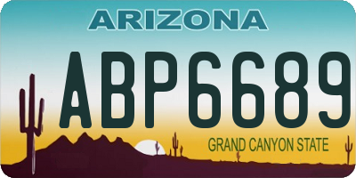 AZ license plate ABP6689