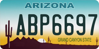 AZ license plate ABP6697