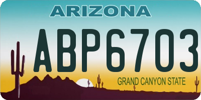 AZ license plate ABP6703