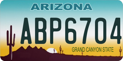 AZ license plate ABP6704