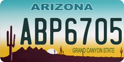 AZ license plate ABP6705