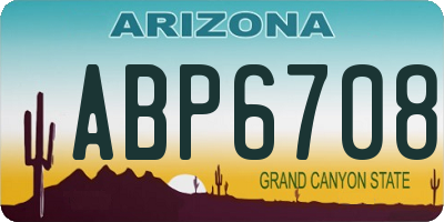 AZ license plate ABP6708