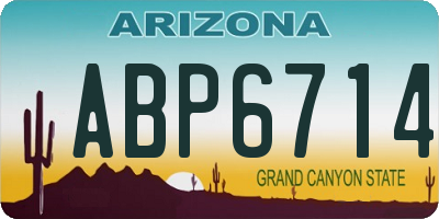 AZ license plate ABP6714