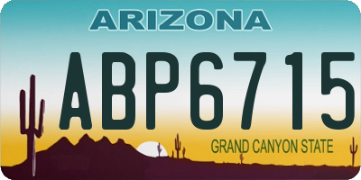 AZ license plate ABP6715