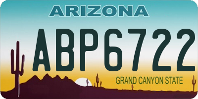 AZ license plate ABP6722