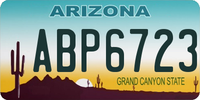 AZ license plate ABP6723