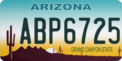 AZ license plate ABP6725