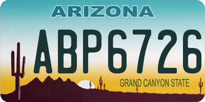 AZ license plate ABP6726