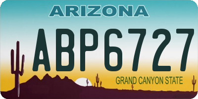 AZ license plate ABP6727